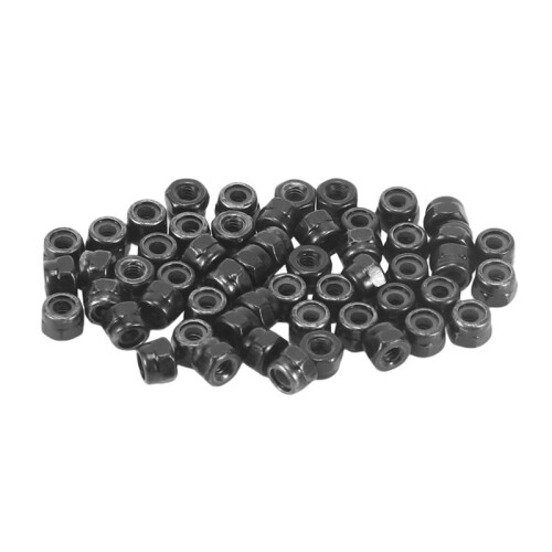 M2 Zinc Plated Nylock Nylon Insert Hex Lock Nuts Black 150Pcs 1