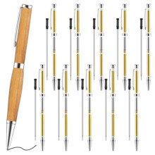 Kit de 40 Bolígrafos para Torneado de Madera, de 7 mm, con Punta Fina y Recambio, Color Plateado.