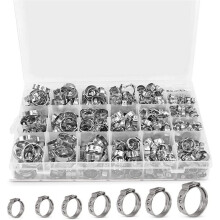 420 Stück Einzelohr-Kraftstoffschlauchschellen Ohne Stufen, Optional mit Zange/Kombinationsbox, 7-21 mm Befestigungsring