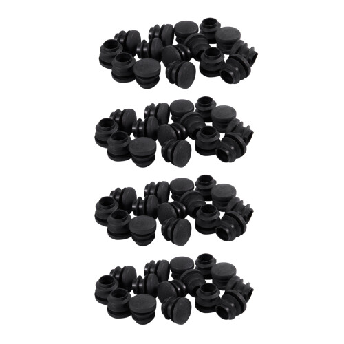 60Pcs Black Plastic Blanking End Cap Round Tube Insert Pipe Bung 16mm 1