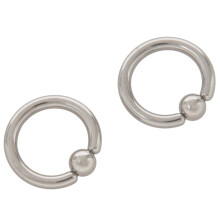 3 Pair Stainless Steel Captive Bead Ear Rings Hoop BCR Studs Piercing Jewelry Steel Color, 8G(3.2mm)X16mm