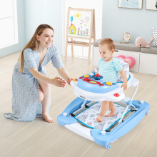 Lauflernhilfe für Babys, 6-in-1, faltbar, höhenverstellbar, mit Musiktablett