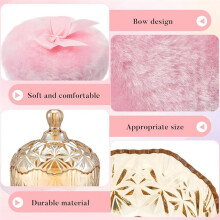 Large Body Powder Puff and Container Crystal Container Washable Reusable Velour Face Body Glitter Wet Dry Makeup(Amber)
