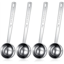 4Pcs 2 Tablespoon Scoops with Long Handle,30 Ml Stainless Steel Measuring Spoon for Coffee Milk Fruit Powder,
