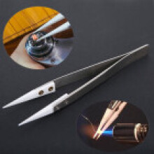 Stainless Steel Ceramic Pointed Tip Tweezer Heat Resistant Antistatic Antiacid