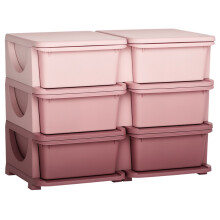 Aufbewahrungsbox für Kinder mit 3 Schubladen, rosa