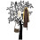 Black Wall Mounted Coat Rack with Tree Design and Bird Hooks 1