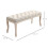 HOMCOM Linen Upholstered Bench with Wooden Frame, Beige 5