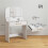 Compacte kaptafel met spiegel en 3 lades, wit 5