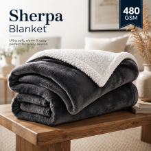 (King Sherpa Blankets, Grey -Sherpa Blanket) Sherpa Fleece Blankets Reversible Plush Throw Soft Warm Luxurious Double Layer Sofa Bed Blanket