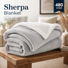 (Single Sherpa Blankets, Silver -Sherpa Blanket) Sherpa Fleece Blankets Reversible Plush Throw Soft Warm Luxurious Double Layer Sofa Bed Blanket