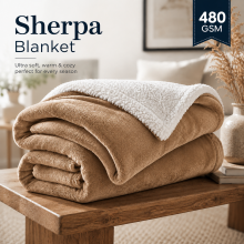(Single Sherpa Blankets, Camel -Sherpa Blanket) Sherpa Fleece Blankets Reversible Plush Throw Soft Warm Luxurious Double Layer Sofa Bed Blanket