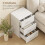 White MDF Nightstand with 3 Drawers for Bedroom Storage 6