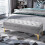 Velvet Bed Bench with Raised Legs Light Grey 3