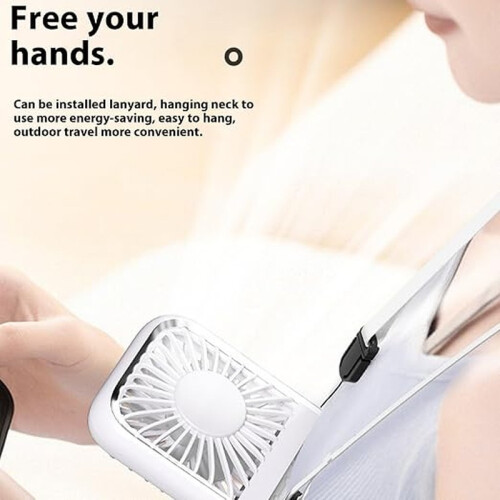 5 Speed Quiet Handheld Fan, Digital Display USB C Rechargeable Small Cooling Fan 1