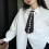 Womens Stylish Polyester Collared Tie With Geometric Pattern For Women Adult 3