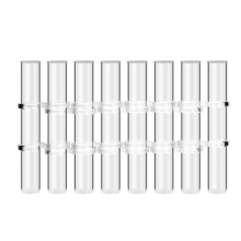 8Pcs Hinged Flower Vase Clear Glass Test Tube Hanging Flower Holder for Home Decor, L