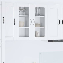 vidaXL Wall Glass Cabinet PORTO 2 pcs White 40 x 31 x 80 cm