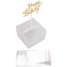 Cake Money Box Set, Money Pulling Cake Making Mold,Cake ATM Money Box with Gold Glitter Happy Birthday Cake Topper