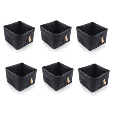 6Pcs Storage Cubes Fabric Storage Bins Collapsible Storage Bins with Hanging Ring Foldable Baskets