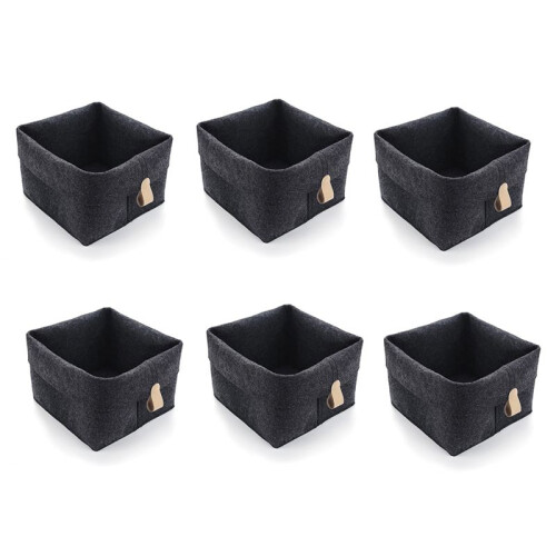 6Pcs Storage Cubes  Fabric  Storage Bins Collapsible Storage Bins with Hanging Ring Foldable  Baskets