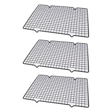 Rejilla para Enfriar Pasteles 3 Piezas, Red Secado Pan Acero Al Carbono Negro, Herramienta para Hornear, Red Enfriamiento Antiadherente, Bandeja para