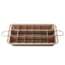 Brownie-Pan met Verdelers, Bakvorm met Antiaanbaklaag, Bakvorm, Bakvorm, 18 Voorgesneden Vierkante Vormen voor Taart