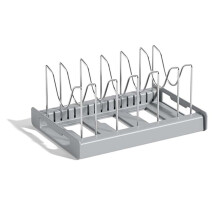 Expandable Pans & Pots Lid Organizer Rack Under Cabinet-Rubber-Dipped Pan Organizer Rack for Kitchen Cabinet Organizer B