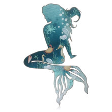 Metal Mermaid Wall Art Rustic Hanging Mermaid Wall Decor Metal Mermaid Decorations Elegant Mermaid Sculpture 25cm