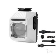 Bicycle Front Light 1200LM Flashlight Rechargeable Bike Hanging Headlight Wireless Remote Cycling Front Lights White
