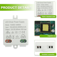12 V/ 10W LED-Transformator LED-Transformator voor 12 V LED-Verlichting en Stripe Geen Minimale Belastingsvereisten