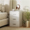 White MDF Nightstand with 3 Drawers for Bedroom Storage 4
