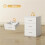 White MDF Nightstand with 3 Drawers for Bedroom Storage 5