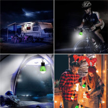 LED Camping Lantern, Super Bright Outdoor Waterproof Light with Hook, Ideal for Hiking, Fishing, Parties, 4-Pack Yellow