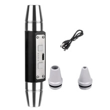 Double Jade Flashlight 6 Light Source USB Direct Charging Identification Jewelry Jade Fluorescent Lamp, Black