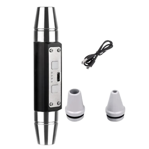 Double  Jade Flashlight 6 Light Source USB Direct Charging Identification Jewelry Jade Fluorescent Lamp, Black