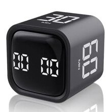 Square Timer,Rotation Timer,5/10/30/60 Minutes and Custom Countdown,Productivity Timer,For Tasks,Work,Study(Black)