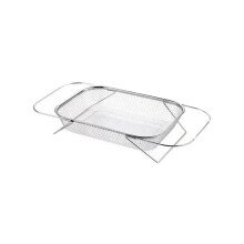 Stainless Steel Retractable Drain Basket Grip Handles Oval Colander Sink Vegetables Draining Rack Home Storage Basket M