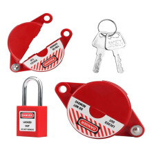 Gate Valve Lockout Device and Safety Padlock Set, for 1 to 2-1/2 Outside Garden Faucet Knob Tank Valve Handles Lockout