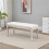 HOMCOM linnen gestoffeerde bank met houten frame, beige 3