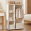 White Mobile Wardrobe Rack with Wheels and Clothes Rail 4