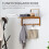 Wall Mounted Coat Rack with Hooks Space Saving Natural Wood 6