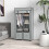 Grey Fabric Wardrobe with Clothes Rail and 2 Drawers 4