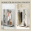 White Mobile Wardrobe Rack with Wheels and Clothes Rail 6