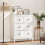 Commode met 4 lades, slaapkameropbergmeubel, wit 3