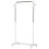 Height Adjustable Rolling Clothes Rack with Lower Shelf White 1