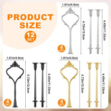 12 Sets 3-Laags Taartstand Hardware Kit, Zware Metalen Laagteller Geschikt voor Dessert Cupcake Fruitplaat Serveren