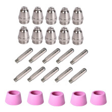 25 Pièces de Consommables pour Torche de Découpe Plasma Électrode, Buse (1,3 mm) et Coupe de Protection pour Torche de Découpe Plasma AG60 SG55