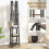 4 Tier Coat Rack with 8 Hooks and Storage Shelves Brown 8