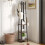 4 Tier Coat Rack with 8 Hooks and Storage Shelves Brown 4